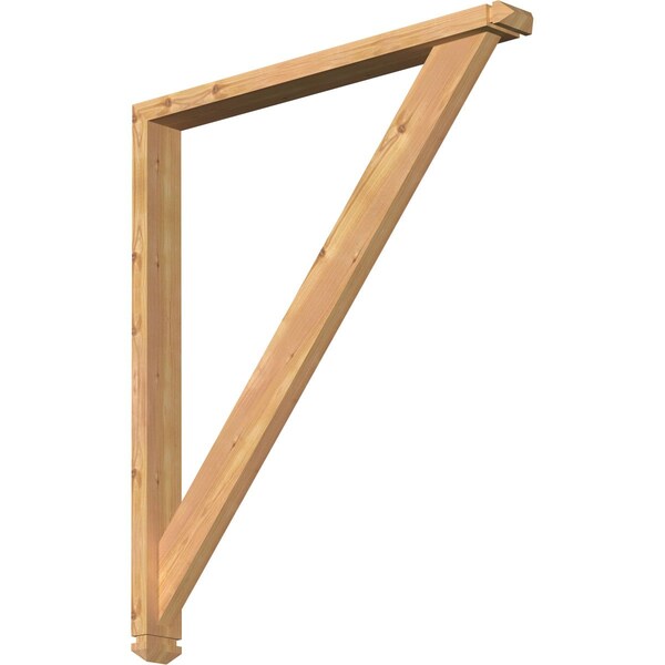 Ekena Millwork Traditional Arts and Crafts Smooth Bracket w/ Offset Brace, Western Red Cedar, 3 1/2"W x 34"D x 40"H BKT0402X34X40TRA03SWR - main